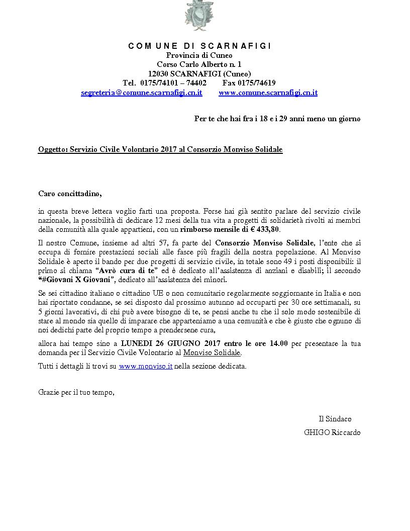 BANDO SERVIZIO CIVILE NAZIONALE - CONSORZIO MONVISO SOLIDALE