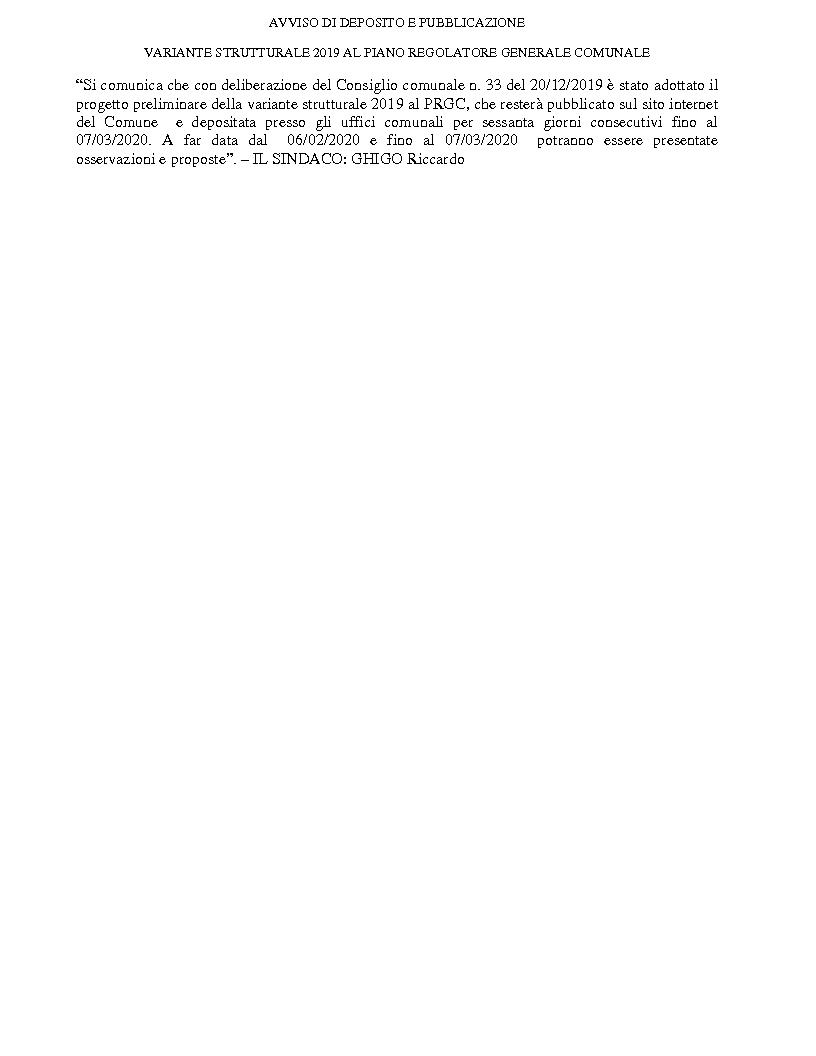 avviso di deposito e pubblicazione